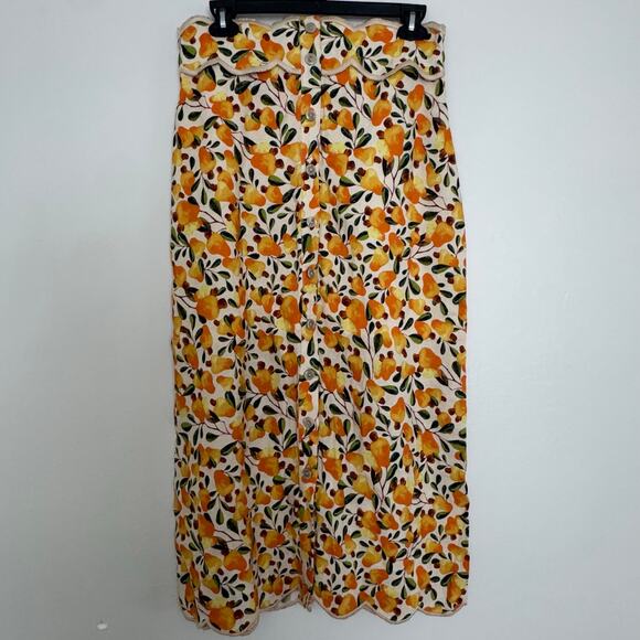 Farm Rio Scallop Hem, Button Down Skirt - Picture 2 of 7